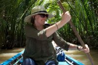 Dr. Heather Stur on the Mekong River in Vietnam