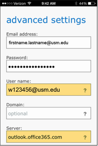 Step 5 - Fill in fields for advanced settings