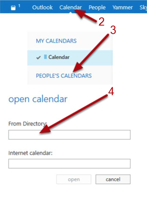 How to Open Shared Calendar in Outlook Web Mail Office 365 | iTech | The  University of Southern Mississippi